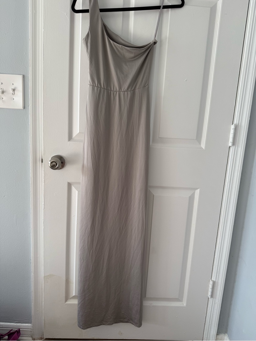 superdown Taupe Asymmetrical Cutout Satin Maxi Dress - Picture 4 of 5